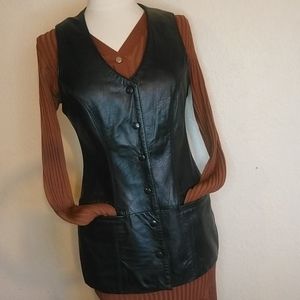 Neiman Marcus Genuine Leather Vest